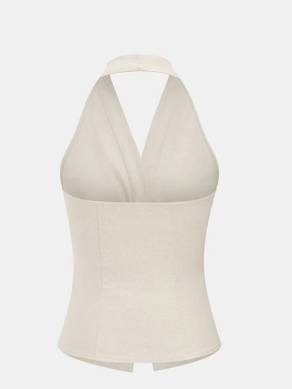 Commense Linen Blend Halter Ruched Top & Pants Set - BRAND NEW - Picture 3 of 8